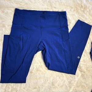 LuluLemon Fast and Free High-Rise Leggings. Color: Larkspur. Size 10